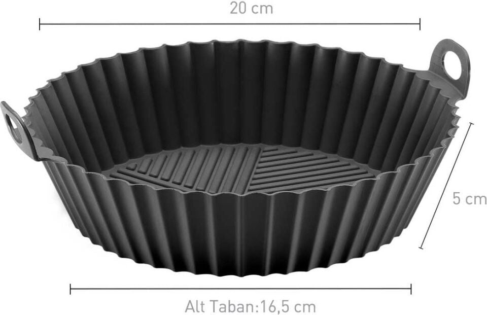 Korkmaz Airfryer Silikon Pişirme Kabı Siyah