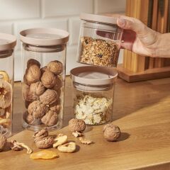 Emsan Arya 6'lı Saklama Kabı Seti Bej