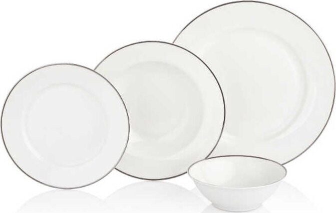 Korkmaz New Bone 24 Parça Yuvarlak Yemek Takımı