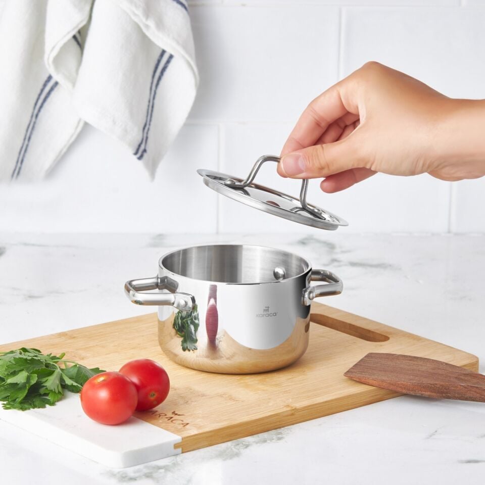 Karaca 3ply Powersteel 316+ Çelik İndüksiyon Tabanlı Mini Tencere 10 Cm