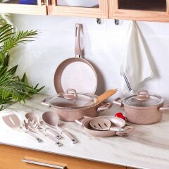 Karaca Biogranit Rosegold 11 Parça Tencere Seti