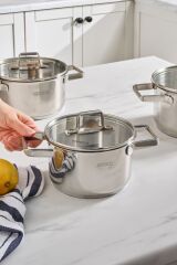 Valora İndüksiyon Tabanlı 6 Parça Midi Çelik Tencere Seti