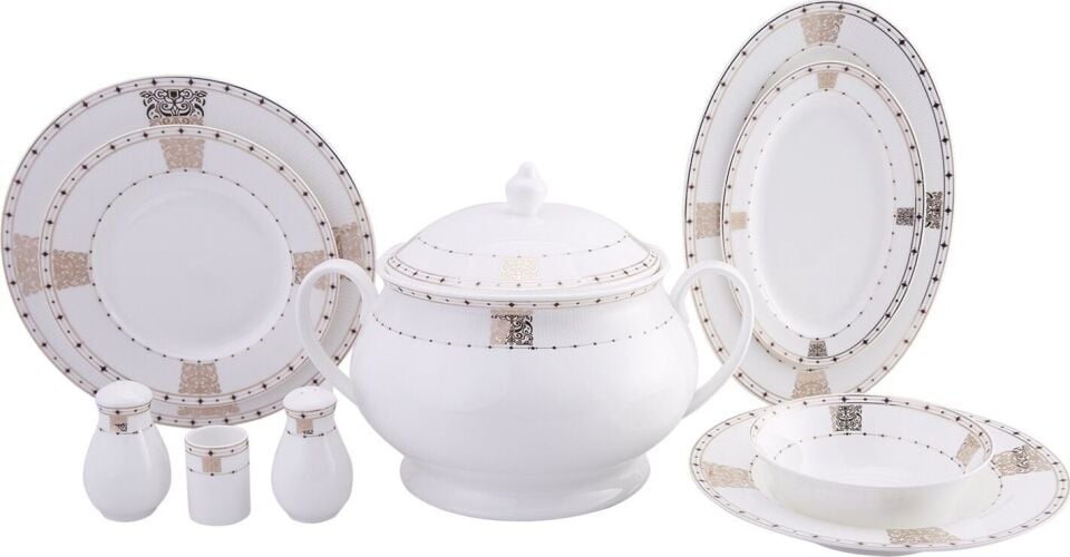 Karaca Fine Bone Oriflamme Jf 60 Parça Yemek Takımı