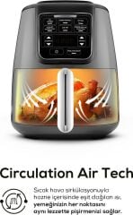 Karaca Air Pro Cook XL 2 in 1 Konuşan Airfryer Space Gray