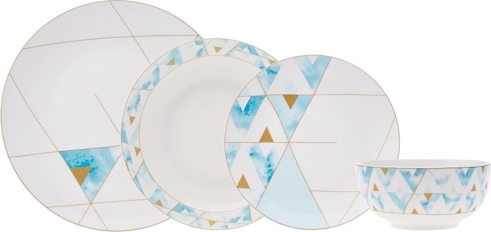 Karaca Aqua 24 Parça 6 Kişilik Porselen Yemek Takımı