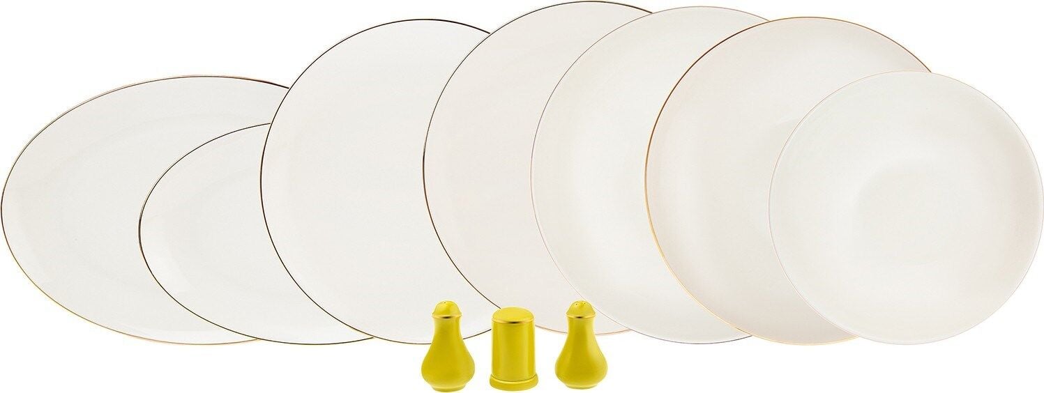 Karaca Noble Sarı 58 Parça 12 Kişilik Porselen Yemek Takımı