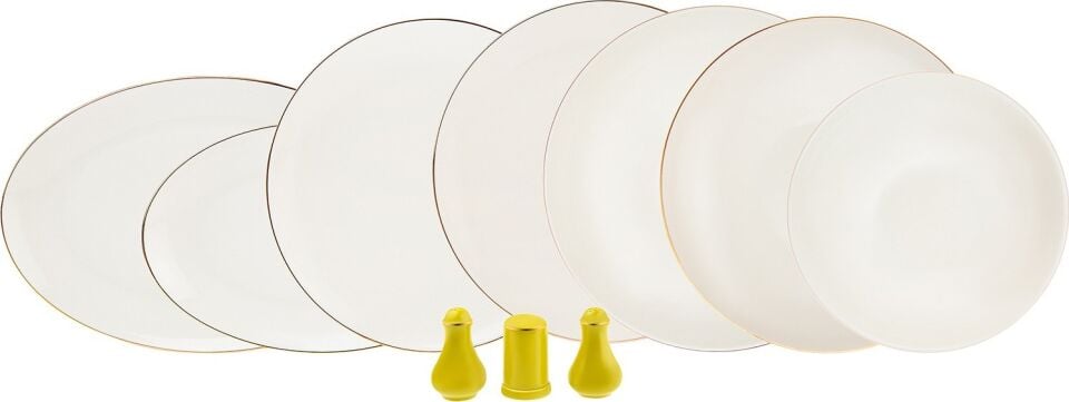 Karaca Noble Sarı 58 Parça 12 Kişilik Porselen Yemek Takımı