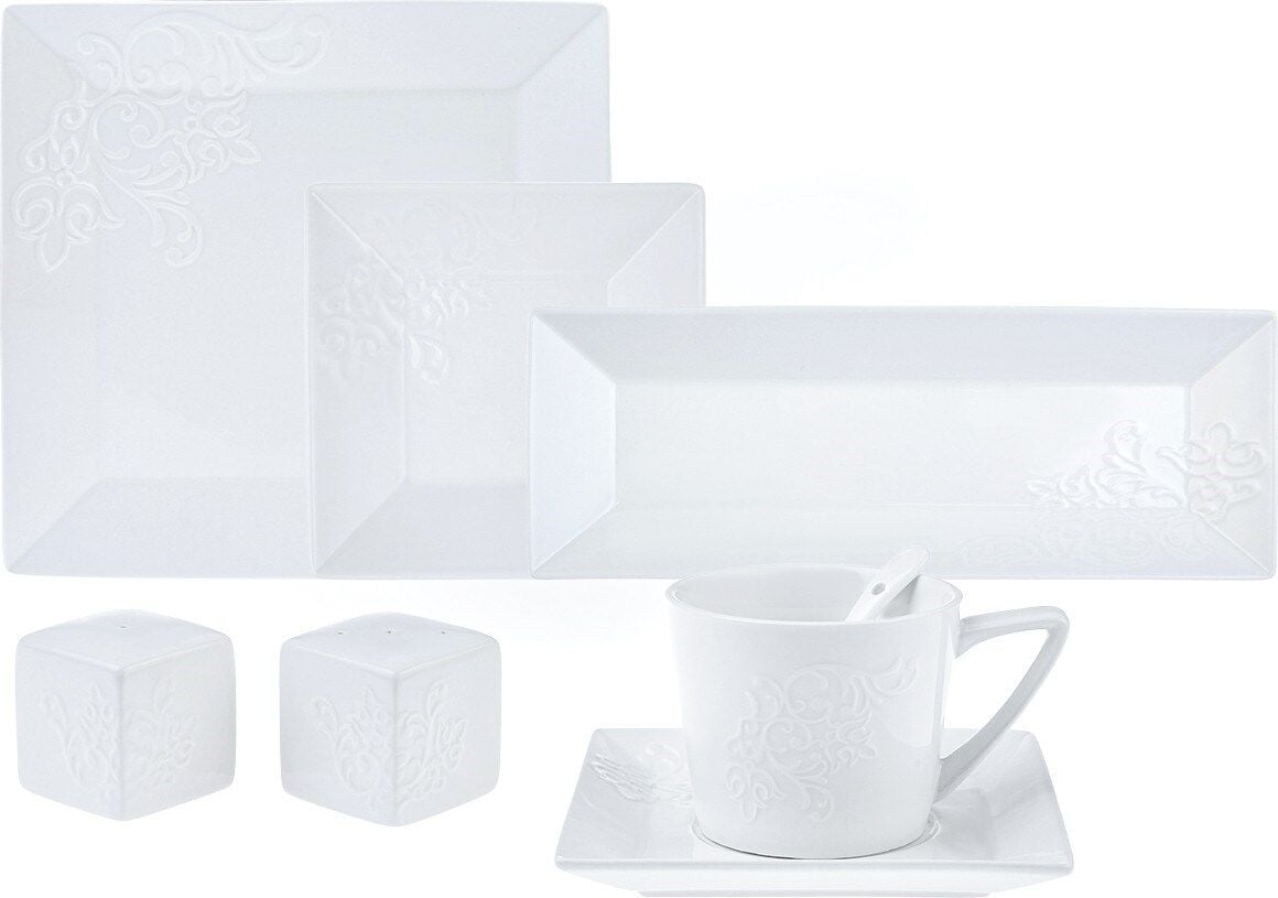 Karaca Trend Emboss 32 Parça 6 Kişilik Porselen Kahvaltı/Servis Takımı