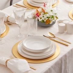 Karaca Streamline New Saturn Gold 59 Parça 12 Kişilik Porselen Yemek Takımı