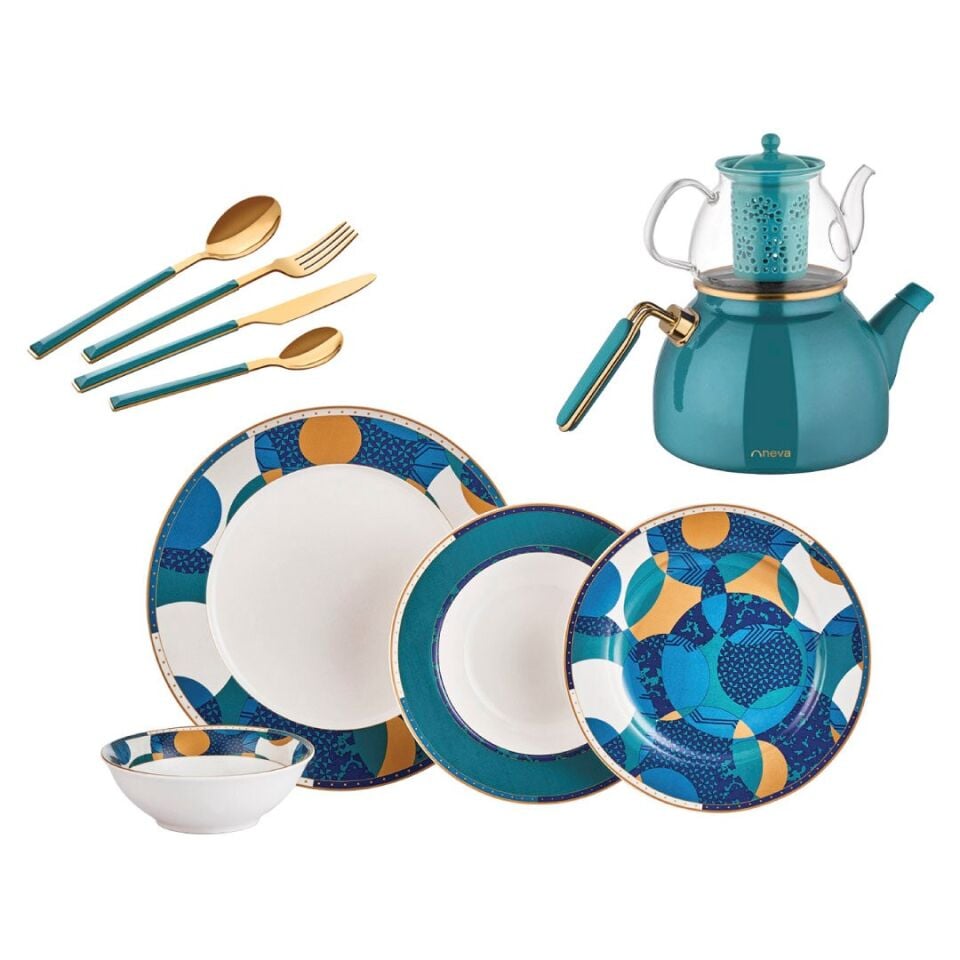 Neva 3 Öğün 1 Set - Mentol Hare