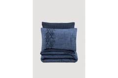 Cotton Box Plain Çift Kişilik Nevresim Takımı Sooty Denim