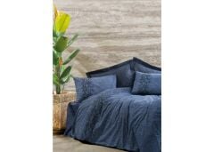 Cotton Box Plain Çift Kişilik Nevresim Takımı Sooty Denim