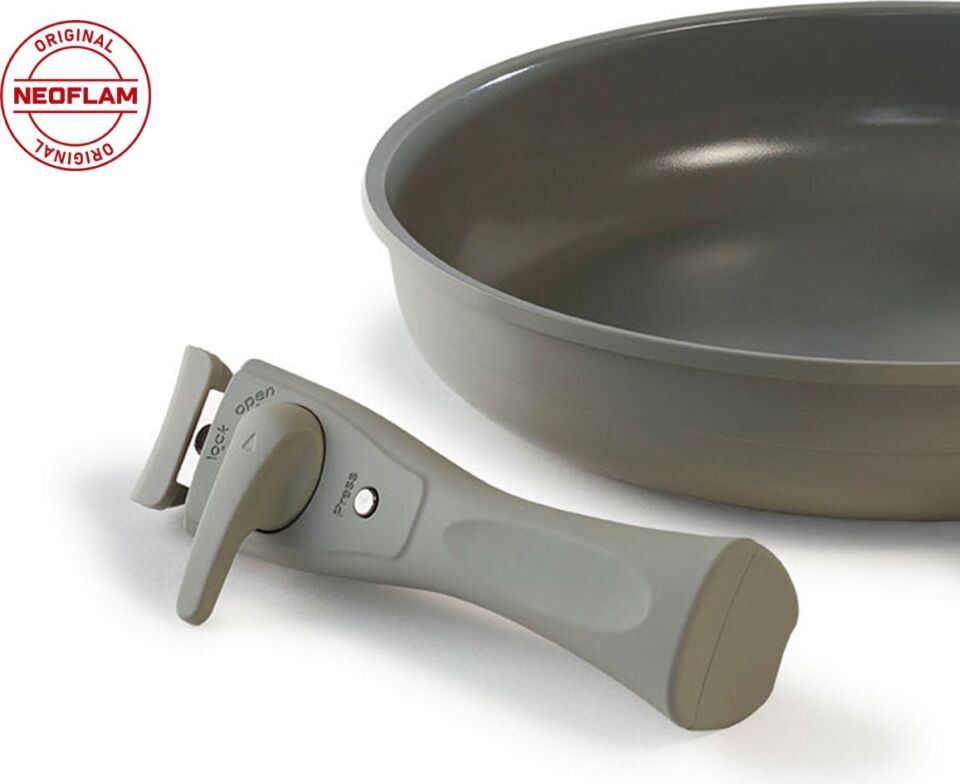 Neoflam Midas Gri Tava ve Tencere Çıkarılabilir Tutma Sapı