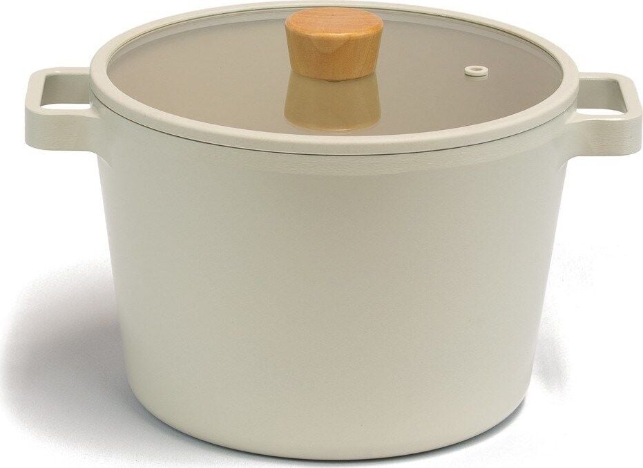 Primanova Neoflam D-Neof222D Fika Cam Kapaklı Alüminyum Derin Döküm Tencere 22 Cm X 15 Cm