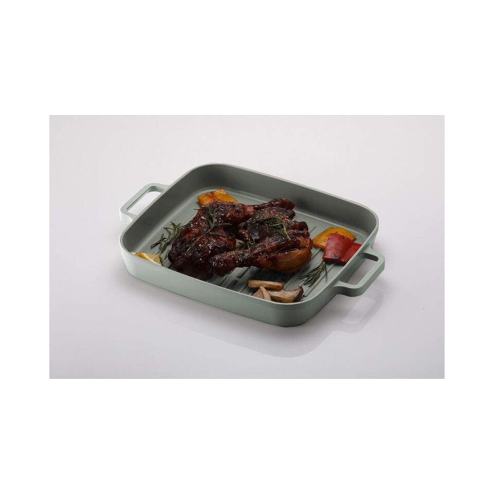 Neoflam D-NEOG128G Fika Dikdörtgen Alüminyum Grill Tava 28 Cm X 5 Cm