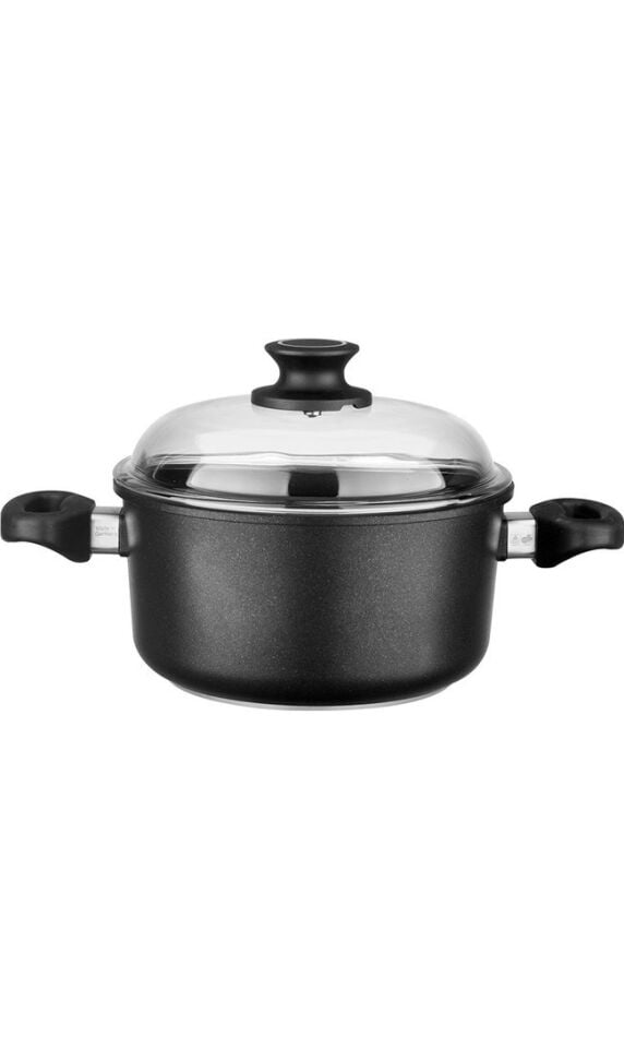 Leggno Döküm Derin Tencere 24 Cm Pyrex Kapak