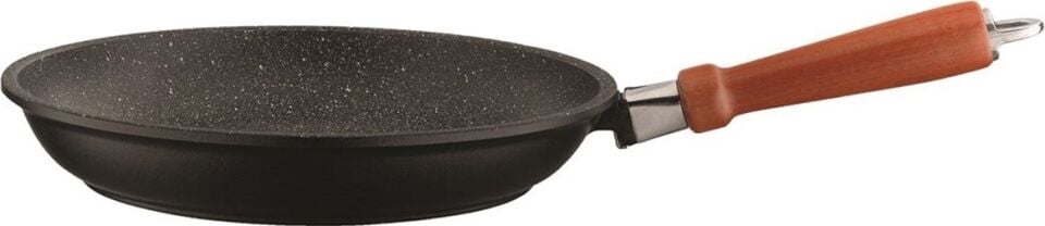 Leggno 28cm Granit Tava Ahşap Sapli