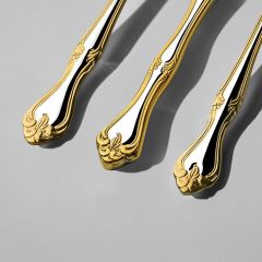 Nehir Lalezar Altın Sade 6 Kişilik 36 Parça Çatal Kaşık Bıçak Takımı