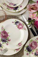 Kütahya Porselen Bone Jasmine 24 Parça Yemek Seti