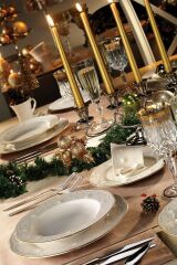 Kütahya Porselen Fulya 24 Parça 6 Kişilik Yemek Seti Altın File