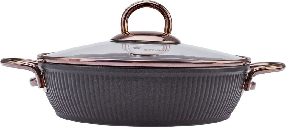 Emsan Line 7 Parça Granit Tencere Seti Yeni Siyah Rose