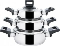 Karaca Galata 6 Parça Antibakteriyel Kulplu Çelik Sahan Seti