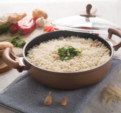 Nehir Titanyum Basık Karnıyarık-Pilav Tenceresi 22 cm